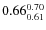$\rm0.66 {_{0.61}^{0.70}}$