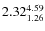 $\rm 2.32 {_{ 1.26}^{ 4.59}}$