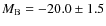 ${M}_{\rm B}=-20.0\pm 1.5$