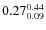 $\rm0.27 {_{ 0.09}^{ 0.44}}$
