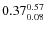 $\rm0.37 {_{ 0.08}^{ 0.57}}$