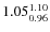 $\rm 1.05 {_{0.96}^{1.10}}$