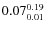 $\rm0.07 {_{ 0.01}^{ 0.19}}$