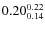 $\rm0.20 {_{0.14}^{0.22}}$