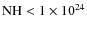 ${\rm NH}<1\times 10^{24}$