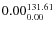 $\rm0.00 {_{ 0.00}^{ 131.61}}$