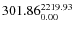 $\rm 301.86 {_{ 0.00}^{ 2219.93}}$