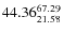 $\rm 44.36 {_{21.58}^{ 67.29}}$