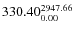 $\rm 330.40 {_{ 0.00}^{ 2947.66}}$