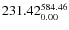 $\rm 231.42 {_{ 0.00}^{ 584.46}}$