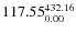 $\rm 117.55 {_{ 0.00}^{ 432.16}}$