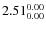 $\rm 2.51 {_{ 0.00}^{ 0.00}}$