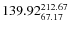 $\rm 139.92 {_{67.17}^{ 212.67}}$