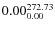 $\rm0.00 {_{ 0.00}^{ 272.73}}$