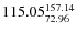 $\rm 115.05 {_{ 72.96}^{ 157.14}}$