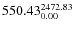 $\rm 550.43 {_{ 0.00}^{ 2472.83}}$