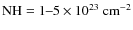 ${\rm
NH}=1\hbox{--}5 \times 10^{23}~{\rm cm}^{-2}$