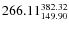 $\rm 266.11 {_{ 149.90}^{ 382.32}}$