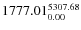$\rm 1777.01 {_{ 0.00}^{ 5307.68}}$