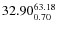 $\rm 32.90 {_{ 0.70}^{ 63.18}}$