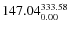 $\rm 147.04 {_{ 0.00}^{ 333.58}}$