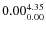 $\rm0.00 {_{ 0.00}^{ 4.35}}$