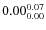 $\rm0.00 {_{0.00}^{0.07}}$