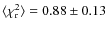 ${\langle \chi^{2}_{\rm r}\rangle } =0.88\pm 0.13$