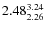 $\rm 2.48 {_{ 2.26}^{ 3.24}}$
