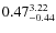 $\rm0.47 {_{-0.44}^{ 3.22}}$