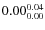 $\rm0.00 {_{ 0.00}^{ 0.04}}$