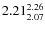 $\rm 2.21 {_{ 2.07}^{ 2.26}}$