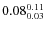 $\rm0.08 {_{ 0.03}^{ 0.11}}$