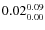 $\rm0.02 {_{ 0.00}^{ 0.09}}$