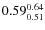 $\rm0.59 {_{ 0.51}^{ 0.64}}$