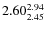 $\rm 2.60 {_{ 2.45}^{ 2.94}}$