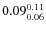 $\rm0.09 {_{ 0.06}^{ 0.11}}$