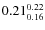 $\rm0.21 {_{ 0.16}^{ 0.22}}$
