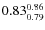$\rm0.83 {_{ 0.79}^{ 0.86}}$