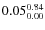 $\rm0.05 {_{ 0.00}^{ 0.84}}$