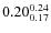 $\rm0.20 {_{ 0.17}^{ 0.24}}$