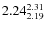 $\rm 2.24 {_{ 2.19}^{ 2.31}}$