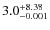 ${3.0_{-0.001}^{\rm +8.38}}$