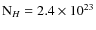 ${\rm N} {_H}=2.4 \times 10^{23}$