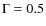 $\rm {\Gamma}= 0.5$
