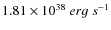 ${1.81\times 10^{38}~erg~s^{-1}}$