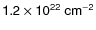 $\sf {1.2\times 10^{22}~cm^{-2}}$