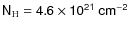 $\sf {N_{\rm H}=4.6\times
10^{21}~cm^{-2}}$