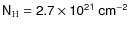$\sf {N_{\rm H}=2.7\times
10^{21}~cm^{-2}}$