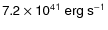 $\sf {7.2\times 10^{41}~erg~s^{-1}}$